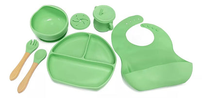 Vajilla Silicona Set X7 Bebe Babero