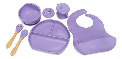 Vajilla Silicona Set X7 Bebe Babero