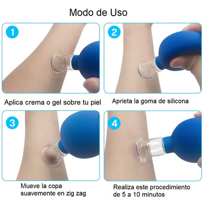 Ventosa Cristal Masaje Facial Antiarruga